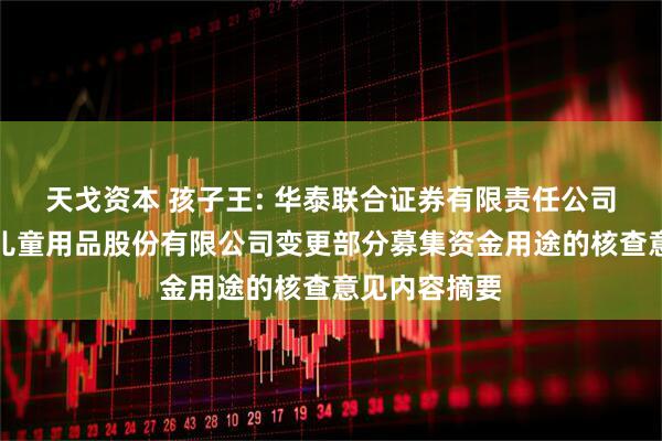 天戈资本 孩子王: 华泰联合证券有限责任公司关于孩子王儿童用品股份有限公司变更部分募集资金用途的核查意见内容摘要